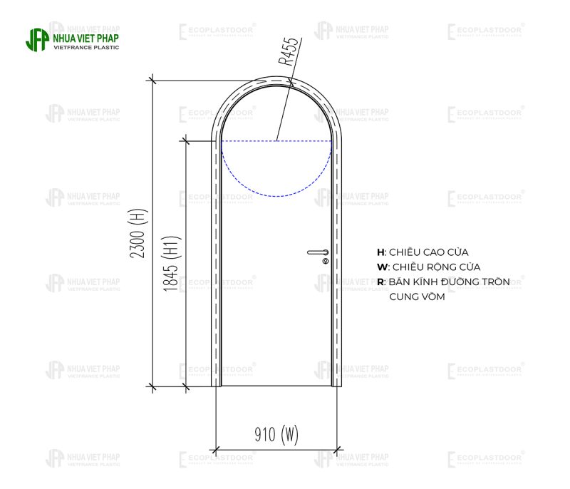 hướng dẫn thi công ô chờ cho cửa vòm gỗ nhựa