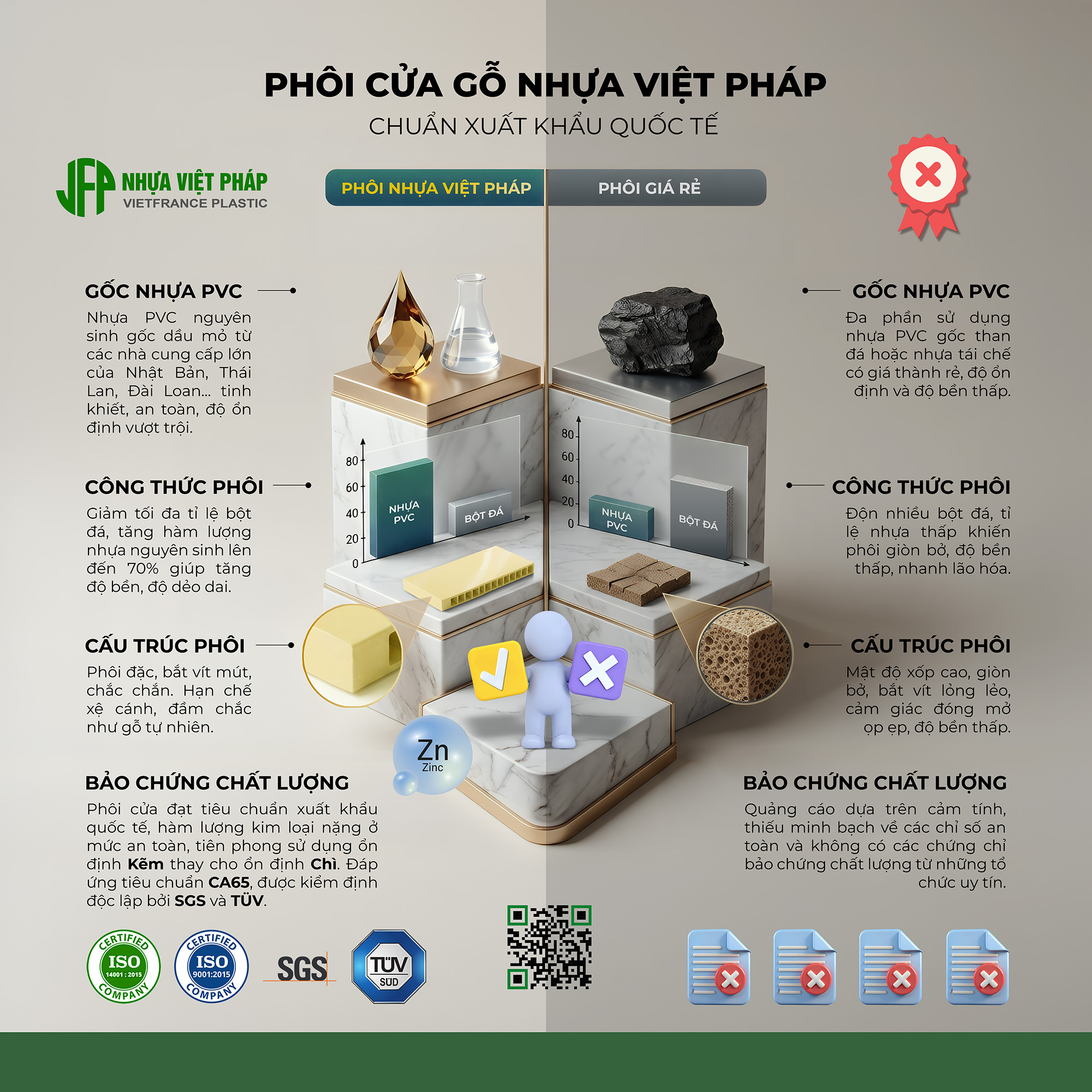 Phôi cửa gỗ nhựa Việt Pháp thế hệ 2 chất lượng hàng đầu.
