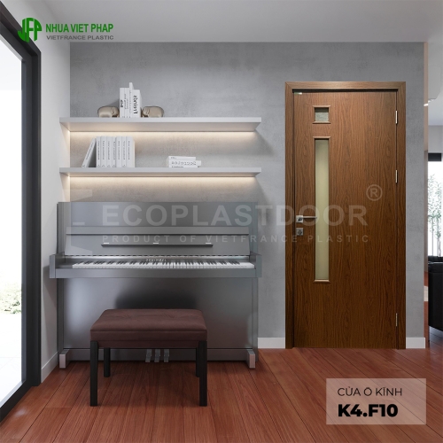 cửa gỗ nhựa ô kính K4F10