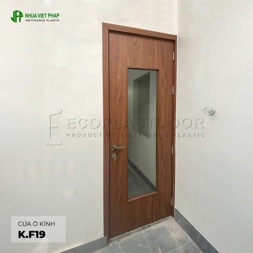 cửa gỗ nhựa ô kính KF19