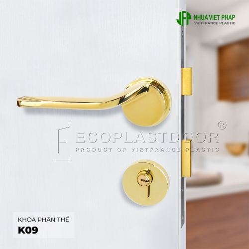 khóa cửa thông phòng Việt Pháp K09 vàng Golden